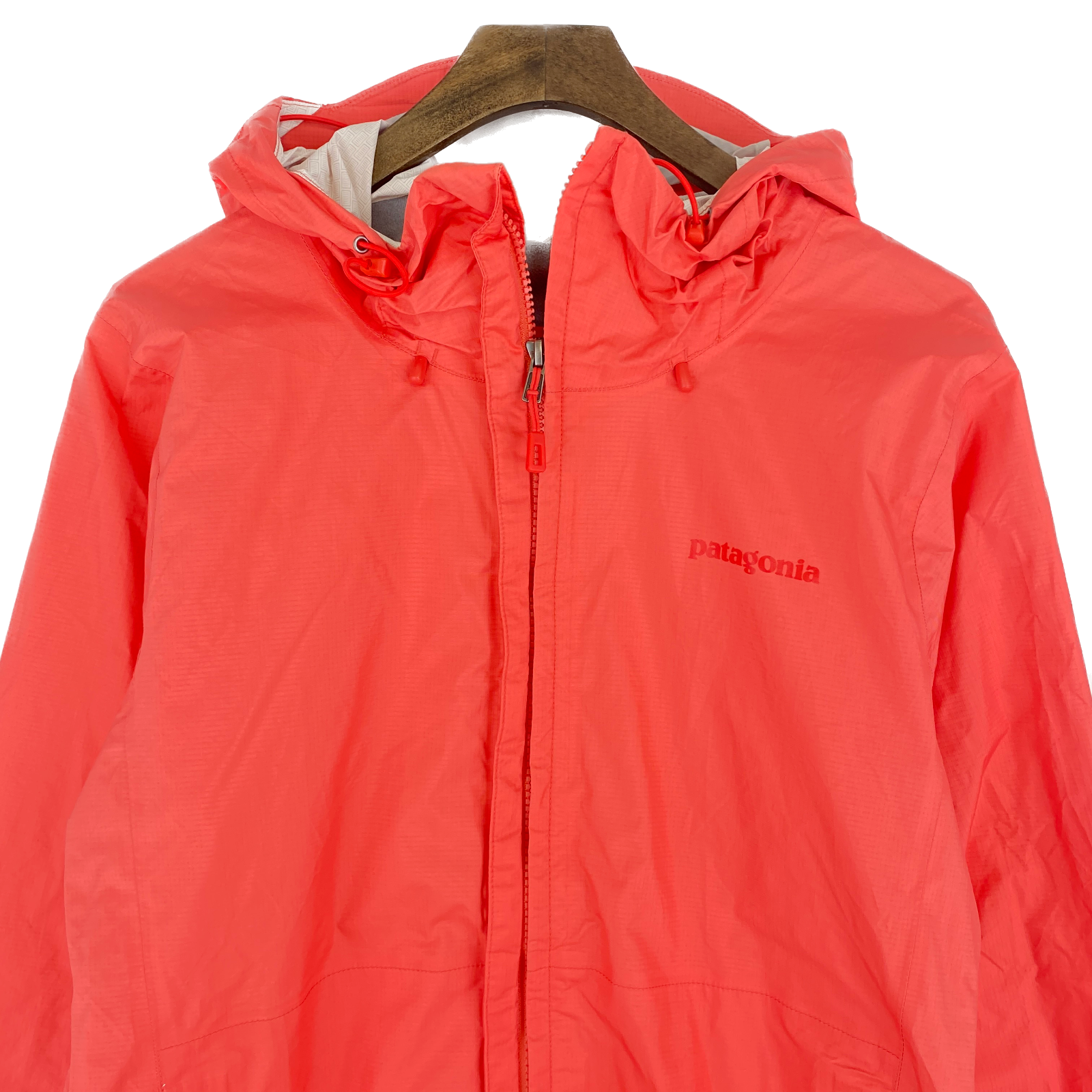 Vintage Patagonia Full Zip Pink Hooded Light Jacket Windbreaker Size L Women's