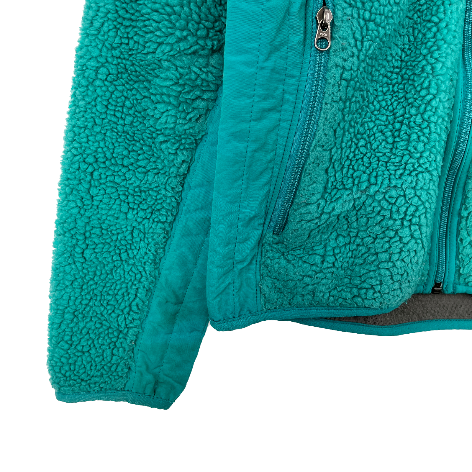 Vintage Patagonia Green Deep Pile Full Zip Fleece Size M Women's