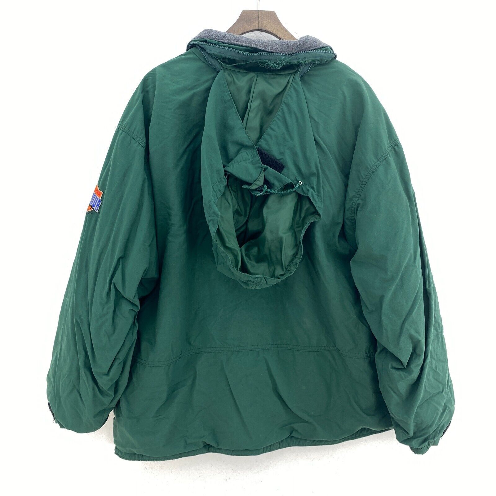 Vintage Mountain Dew Insulated Jacket Adult XL Green Soda Beverage Zip Up Coat