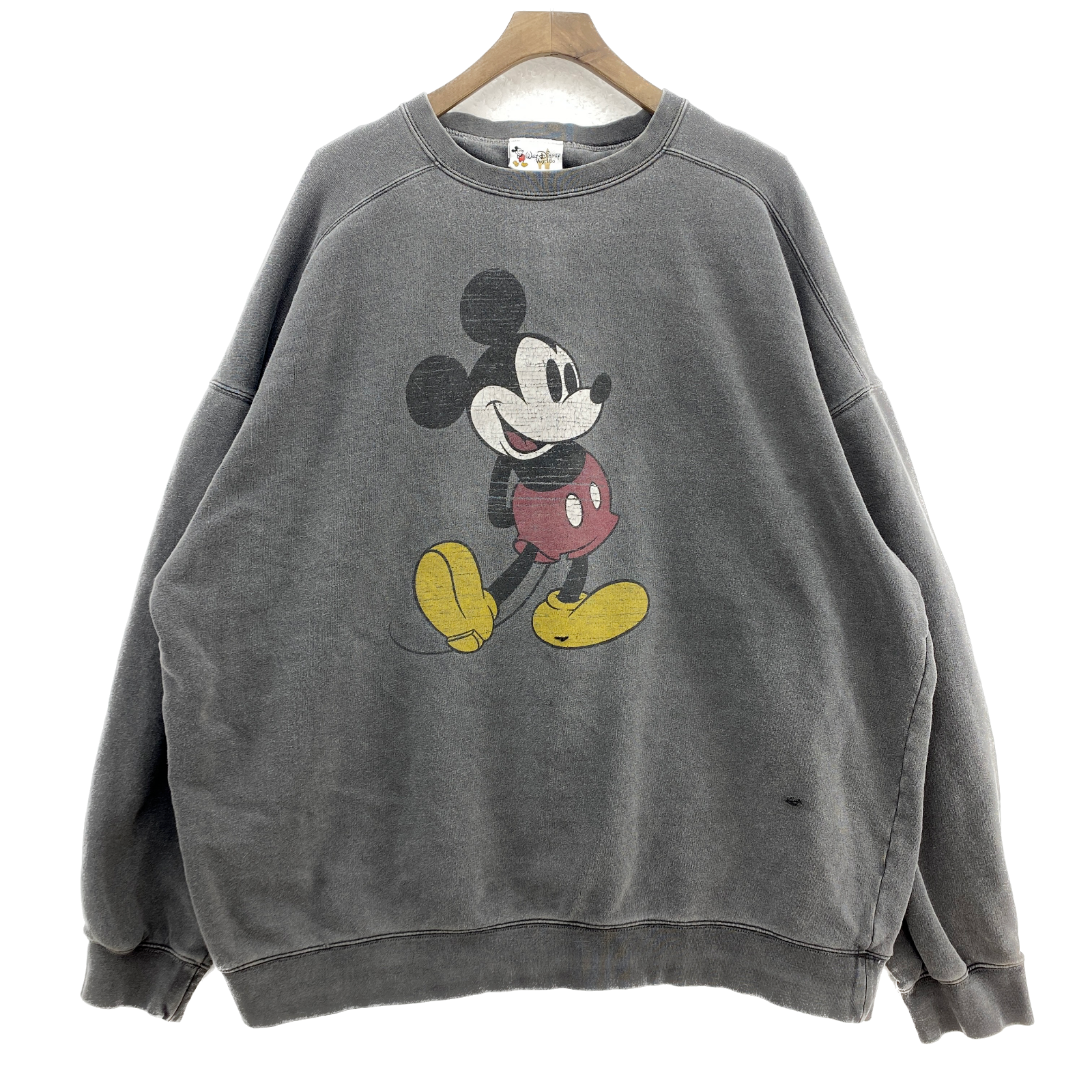 Vintage Disney Mickey Mouse Faded Look Gray Sweatshirt Size 2XL