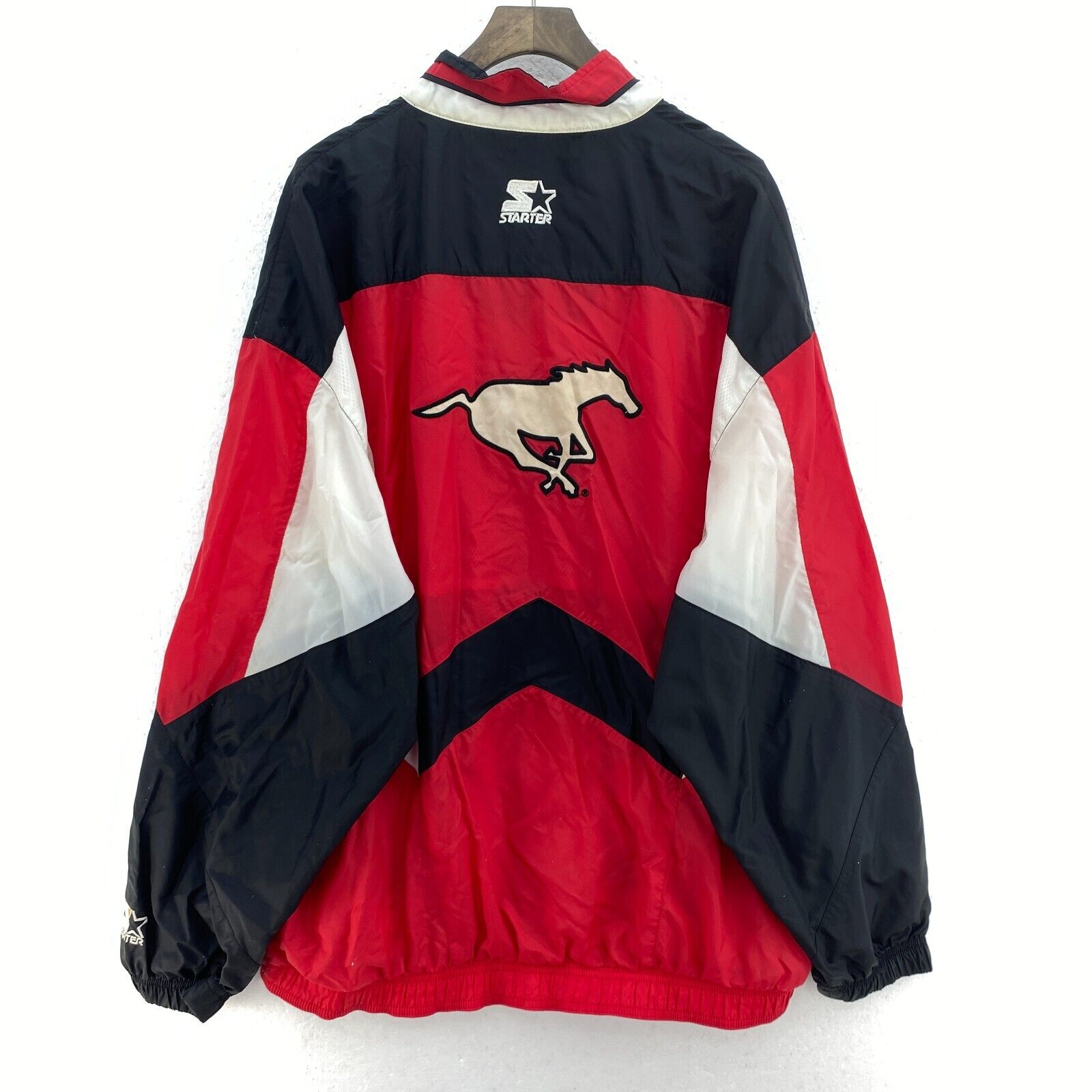Vintage Starter Calgary Stampeders CFL Full Zip Red Track Jacket Size XL