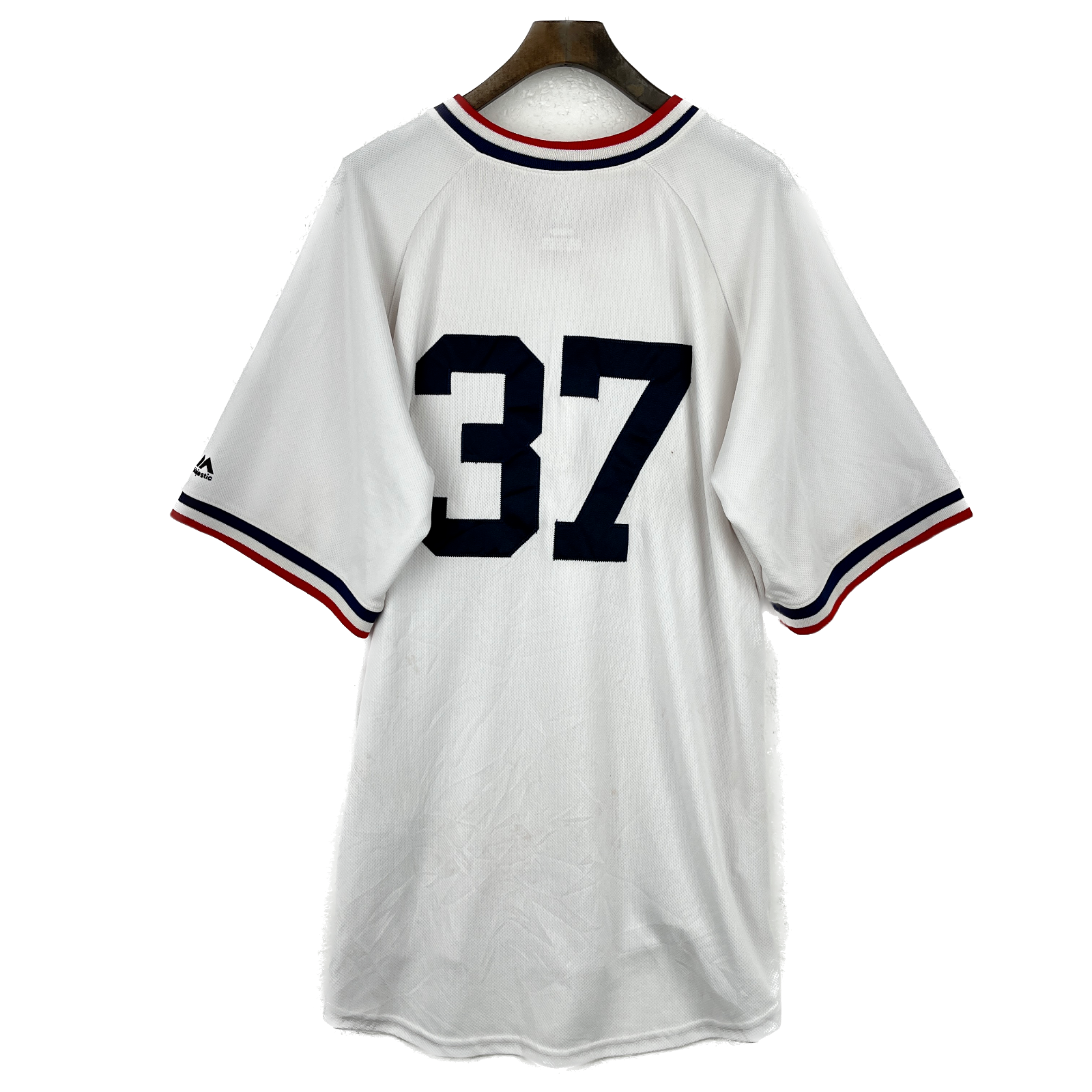 Vintage Atlanta Braves V-Neck #37 White Jersey Size XL