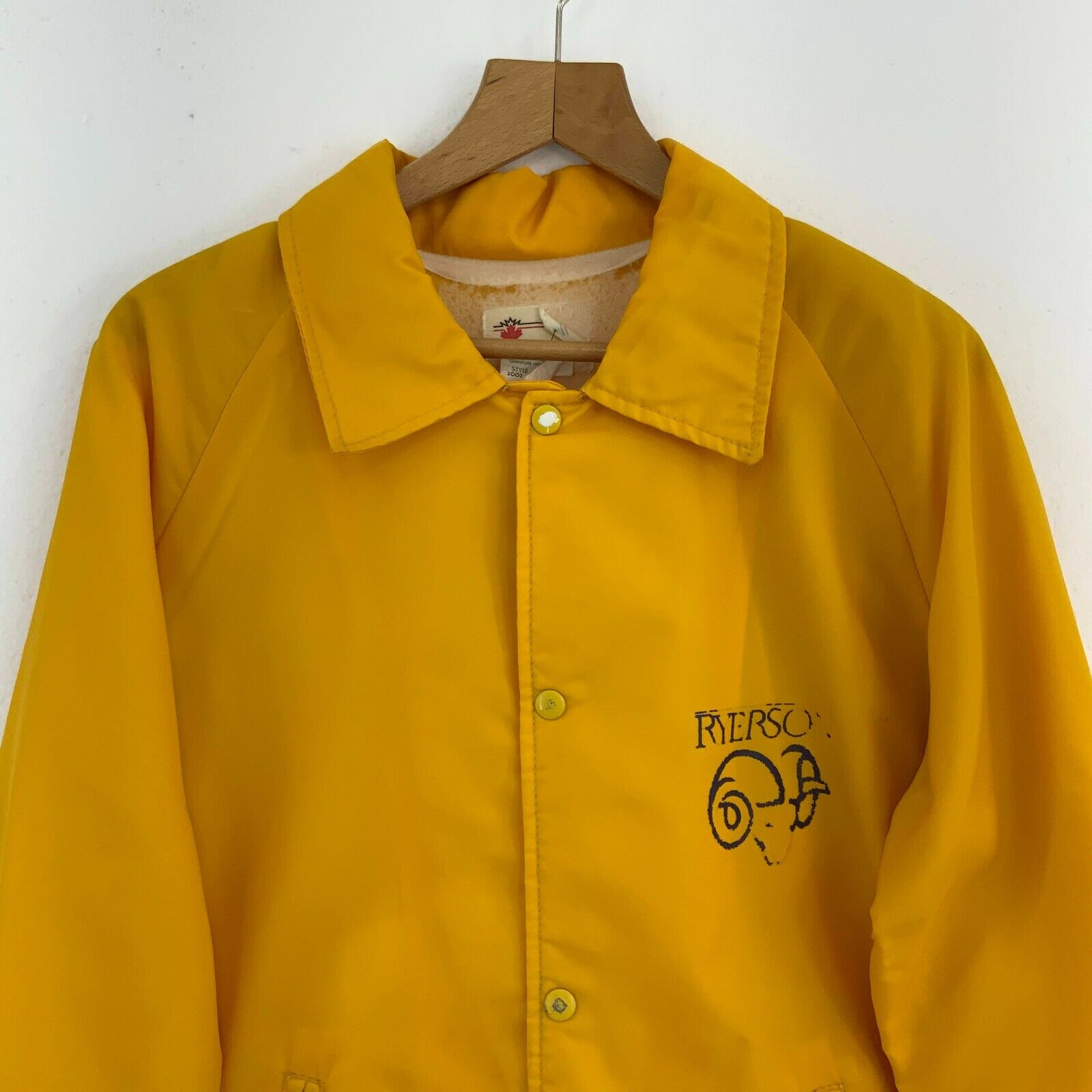 Ryerson University Yellow Windbreaker Jacket Size M 90s