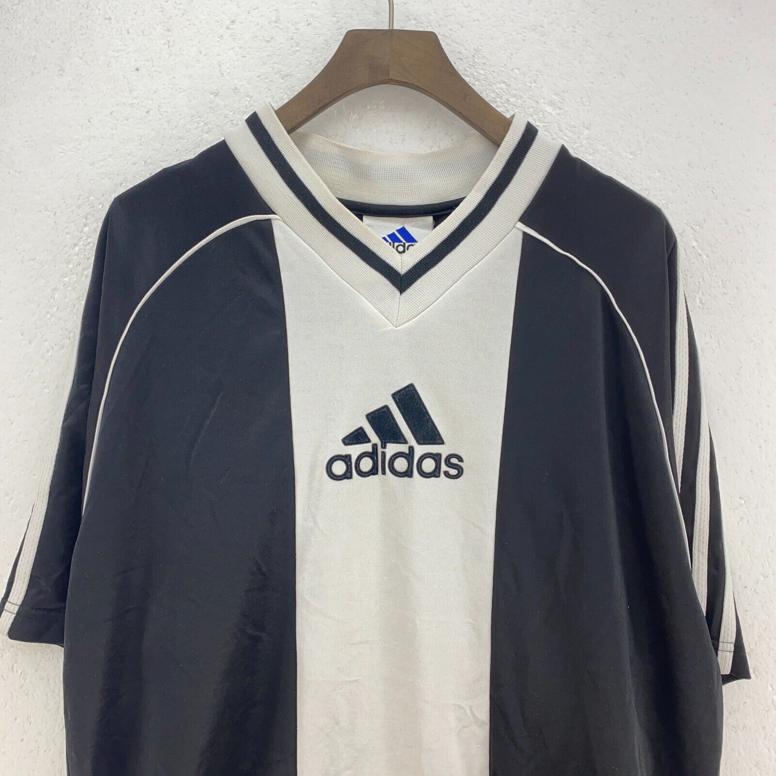 Vintage Adidas Logo Black And White Jersey Size M