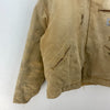 Vintage Carhartt Detroit Distressed Full Zip Fleece Lined Canvas Jacket Beige