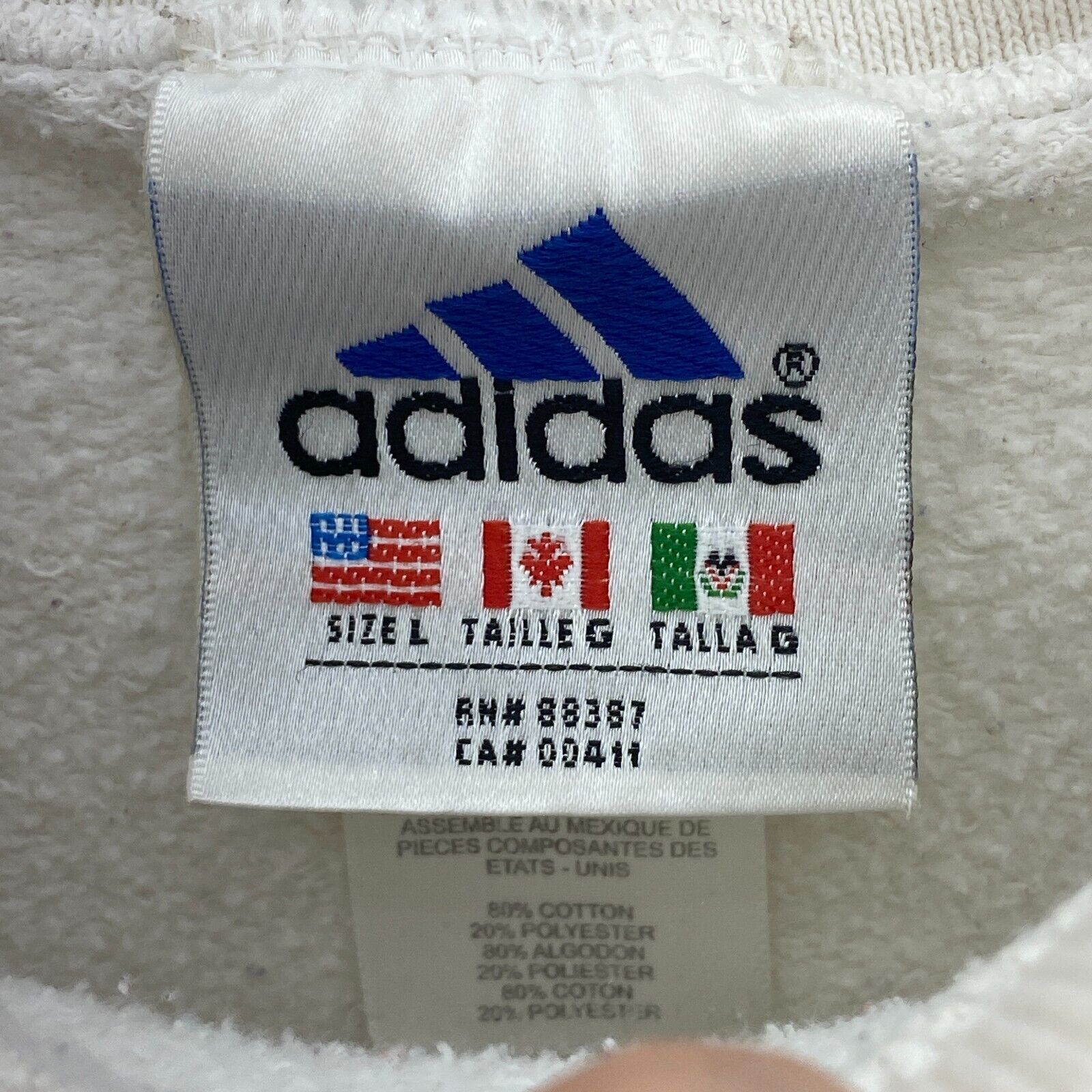 Adidas Crewneck Logo Oatmeal Sweatshirt Size L