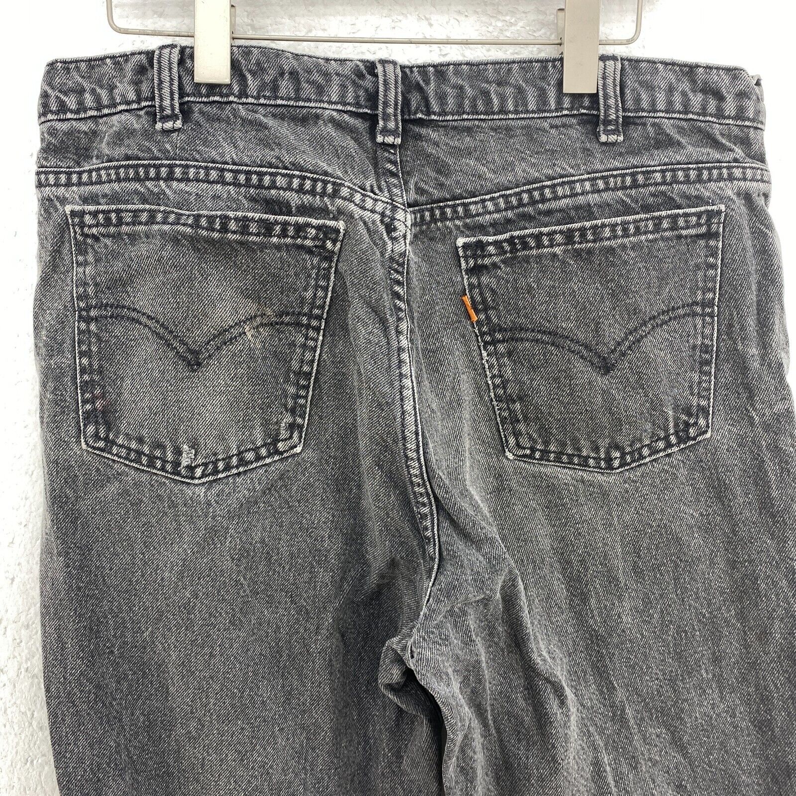 Levi Strauss Orange Tab Black Light Wash Jeans Size 36 Straight Leg