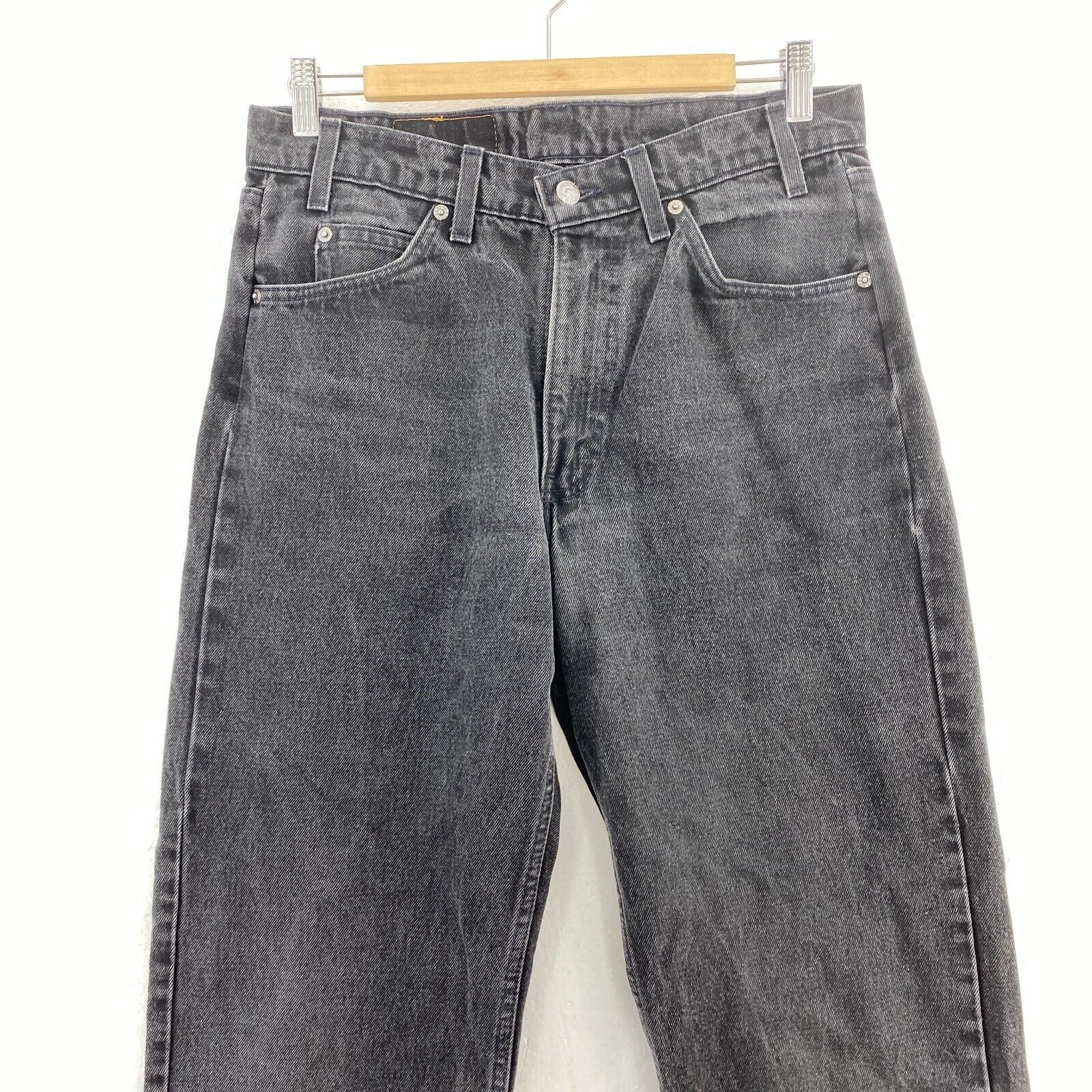 Levi's 555 Orange Tab Dark Wash Black Denim Straight Jeans Size 33