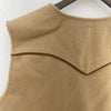 Vintage Wool Beige Snapped Vest Jacket Size L