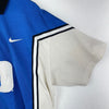 Vintage Nike Swoosh Logo Snapped Blue T-shirt Size XL