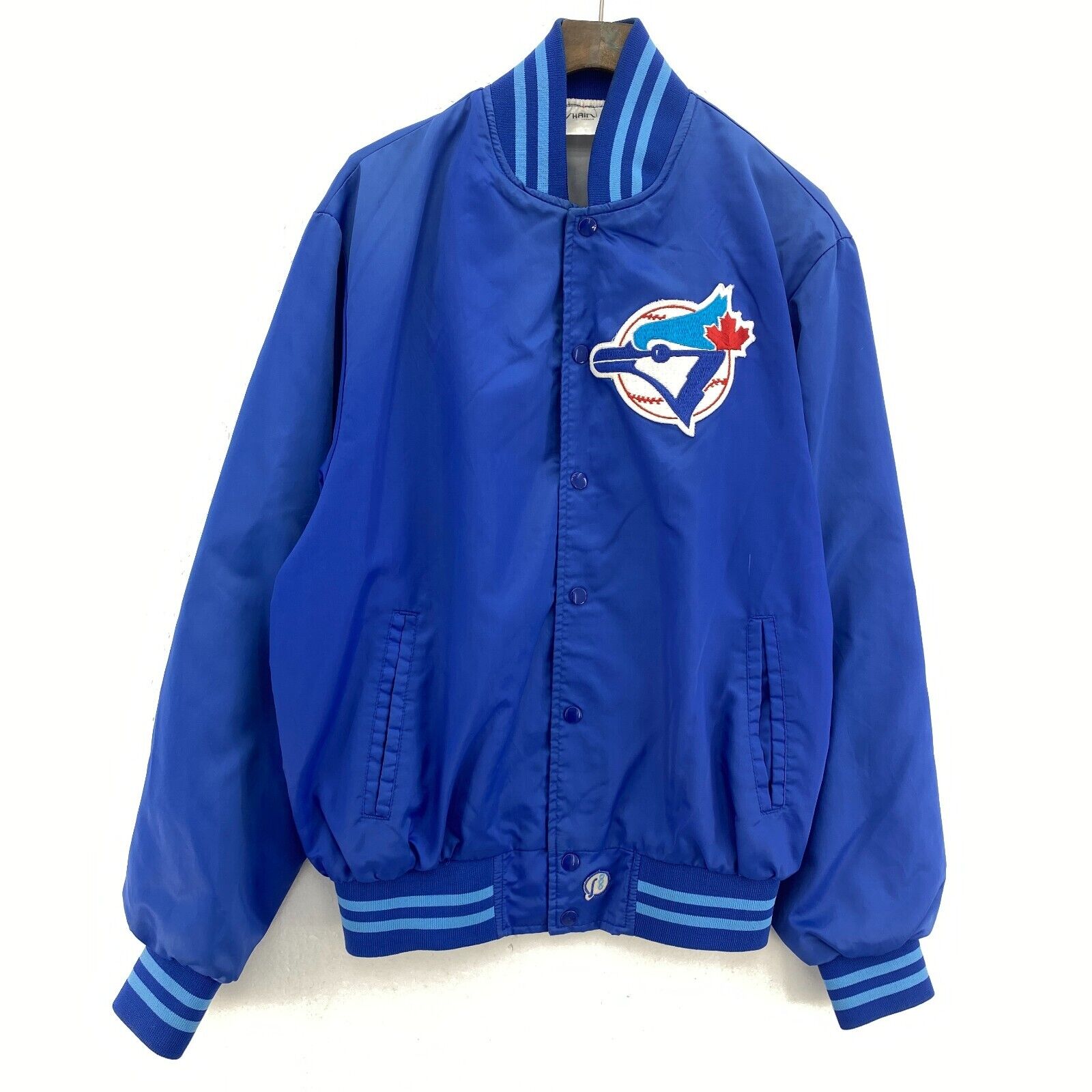 Toronto Blue Jays Snapped Satin Bomber Jacket Size M