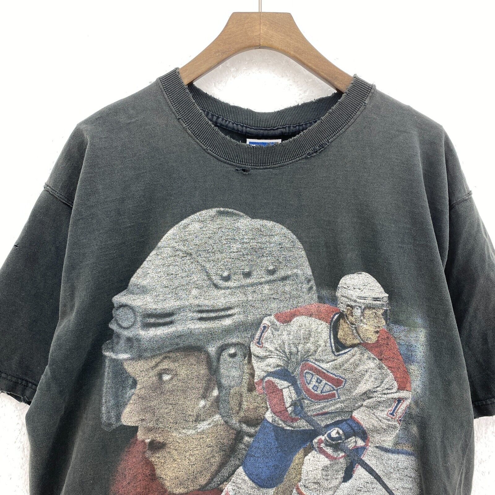 Vintage Pro Player Canadiens Montreal Sako Koivu Black T-shirt Size M