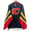 Starter Calgary Flames Half Zip Black Insulated Pullover Jacket Size XL