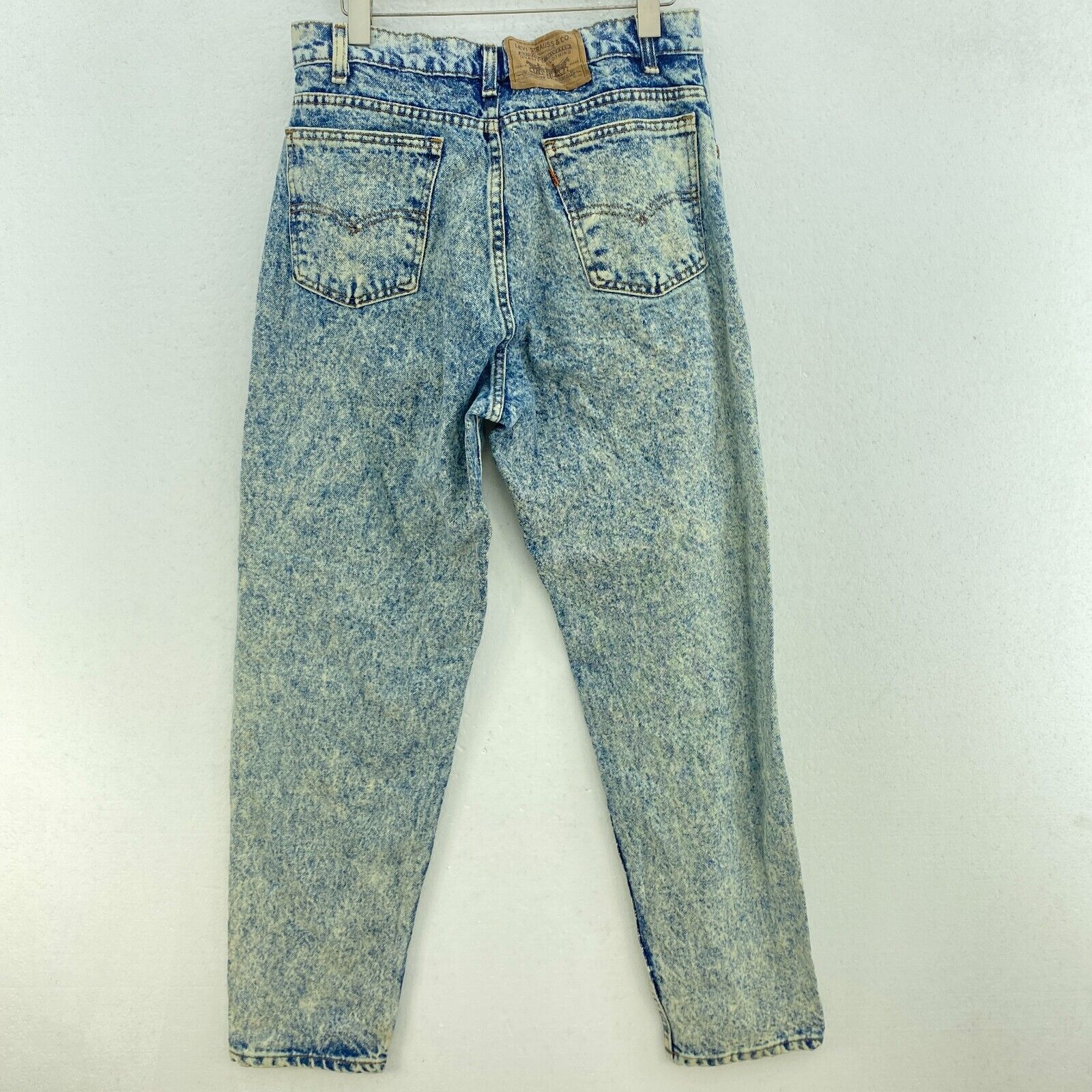 Levi Strauss Orange Tab Blue Acid Wash Jeans Size 34 x 30