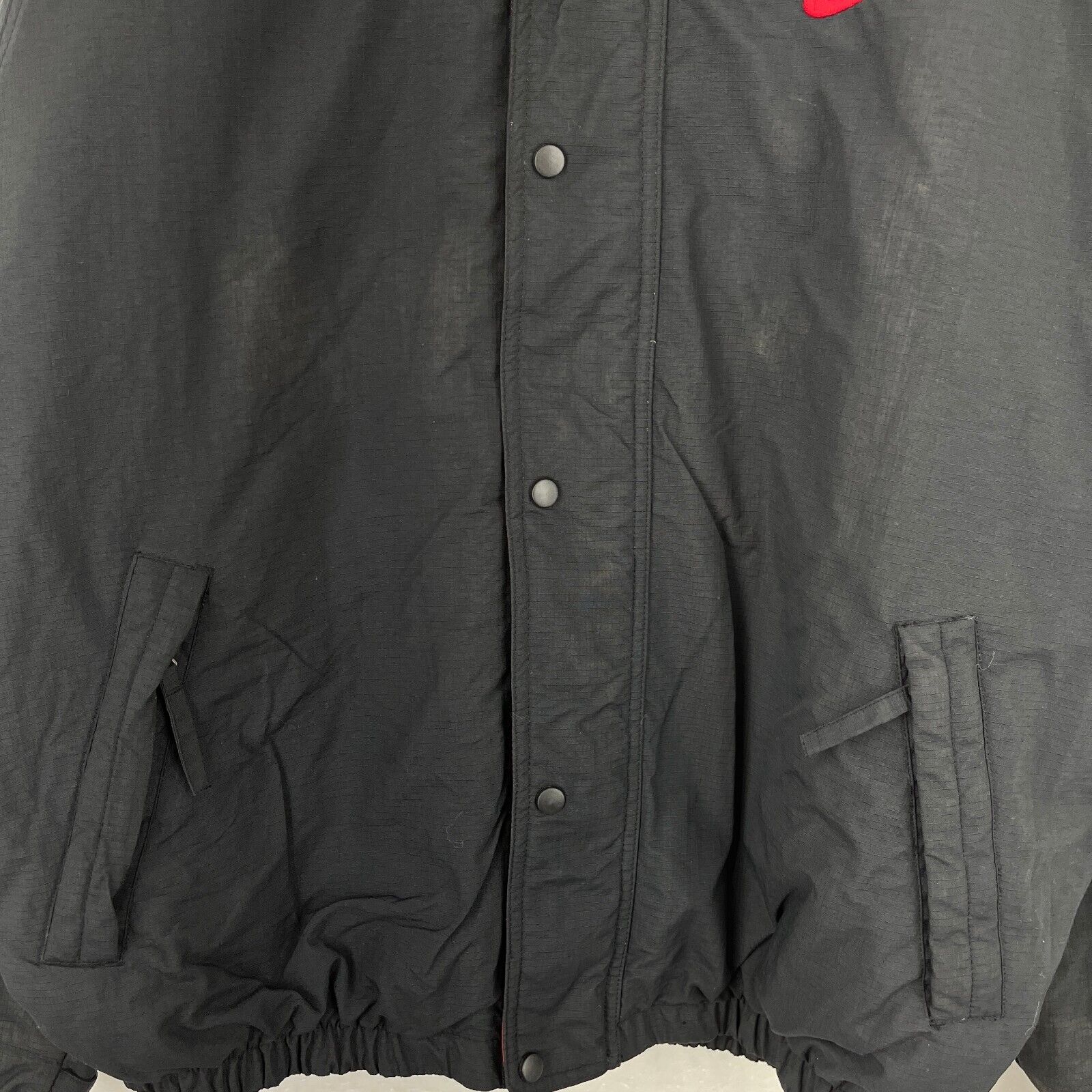 Vintage Nike Swoosh Logo Full Zip Black Insulated Jacket Size M