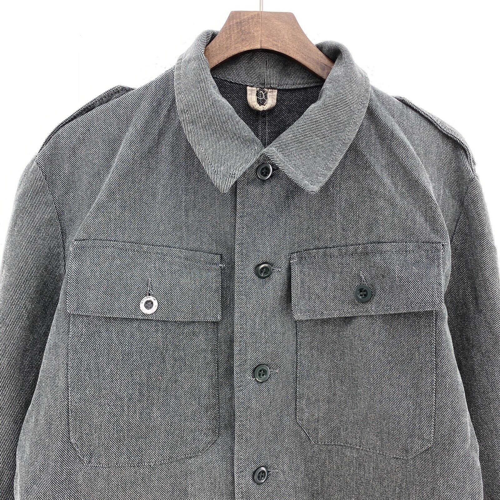 Vintage Gray Double Pocket Button Up Shirt Jacket Size S