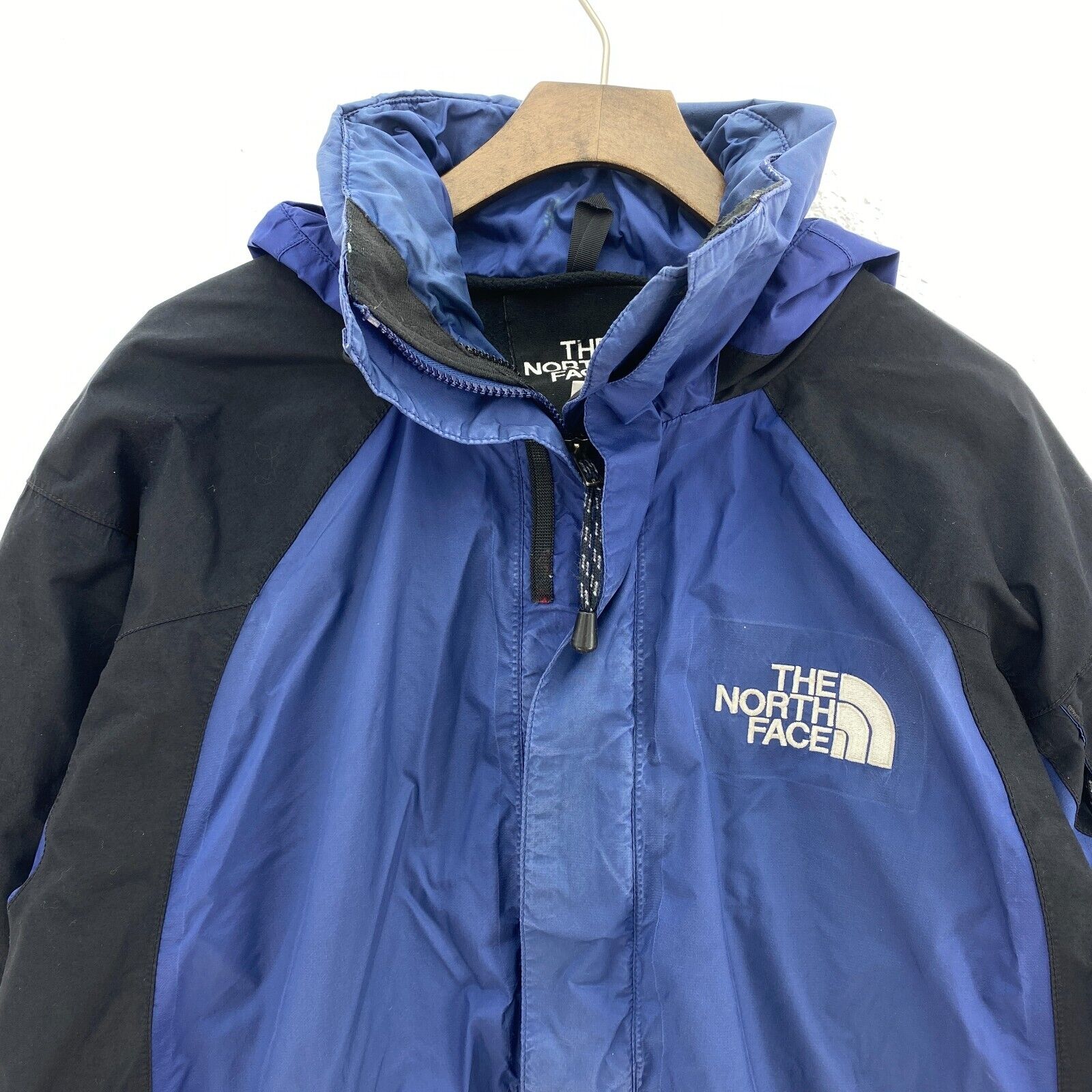 The North Face Gore-Tex Hooded Jacket Size M Blue Full Zip Up