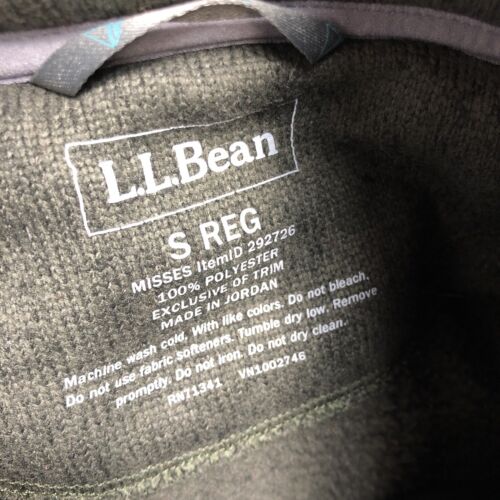 L.L.Bean Green Snap-T Sweater Pullover Fleece Lined Size S