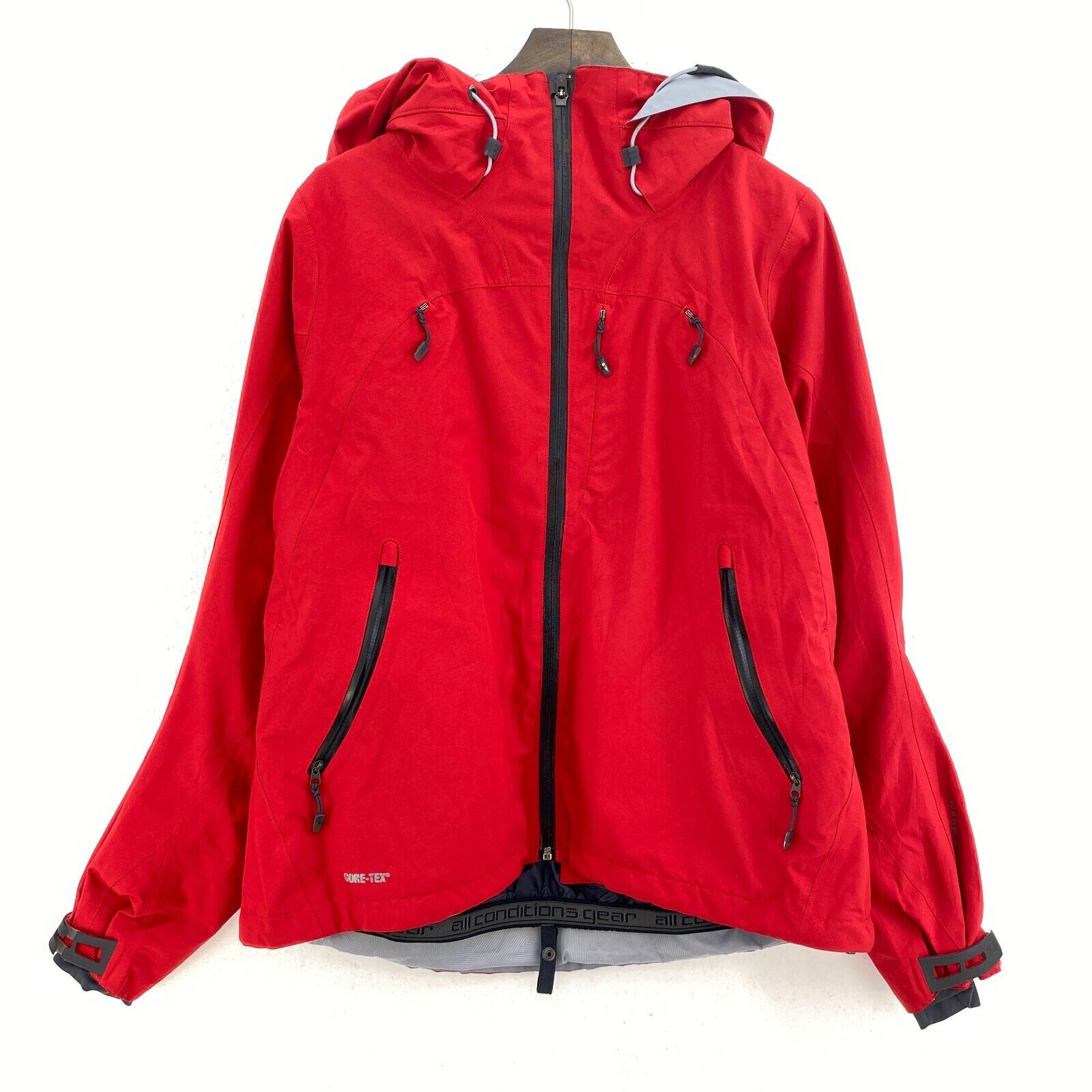 Nike ACG 3 Vintage Windbreaker Hooded Jacket Full Zip Pockets Size L Red