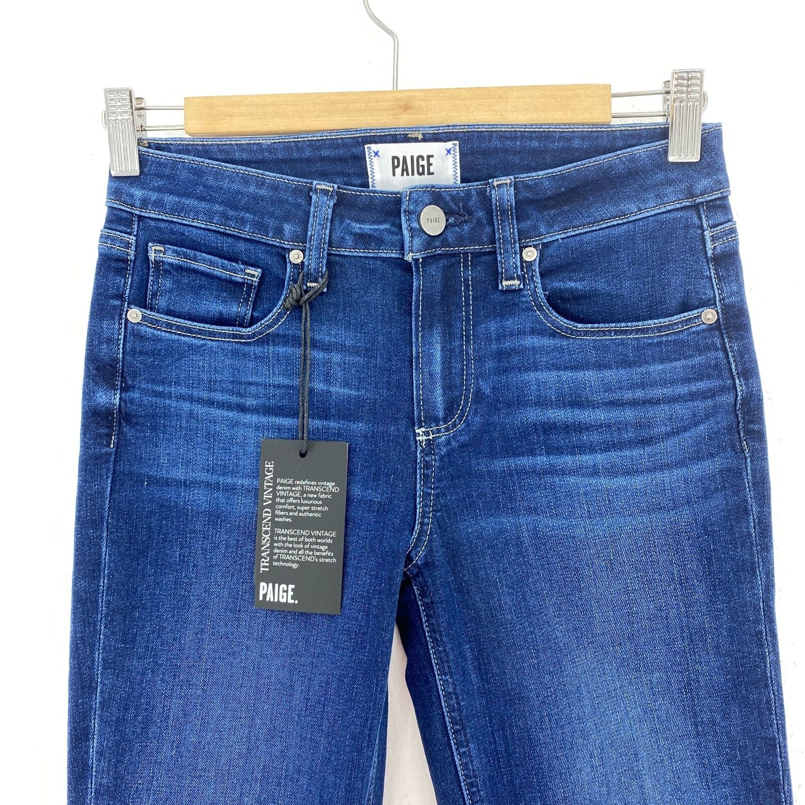 PAIGE Skyline Brentwood Medium Wash Blue Jeans NWT