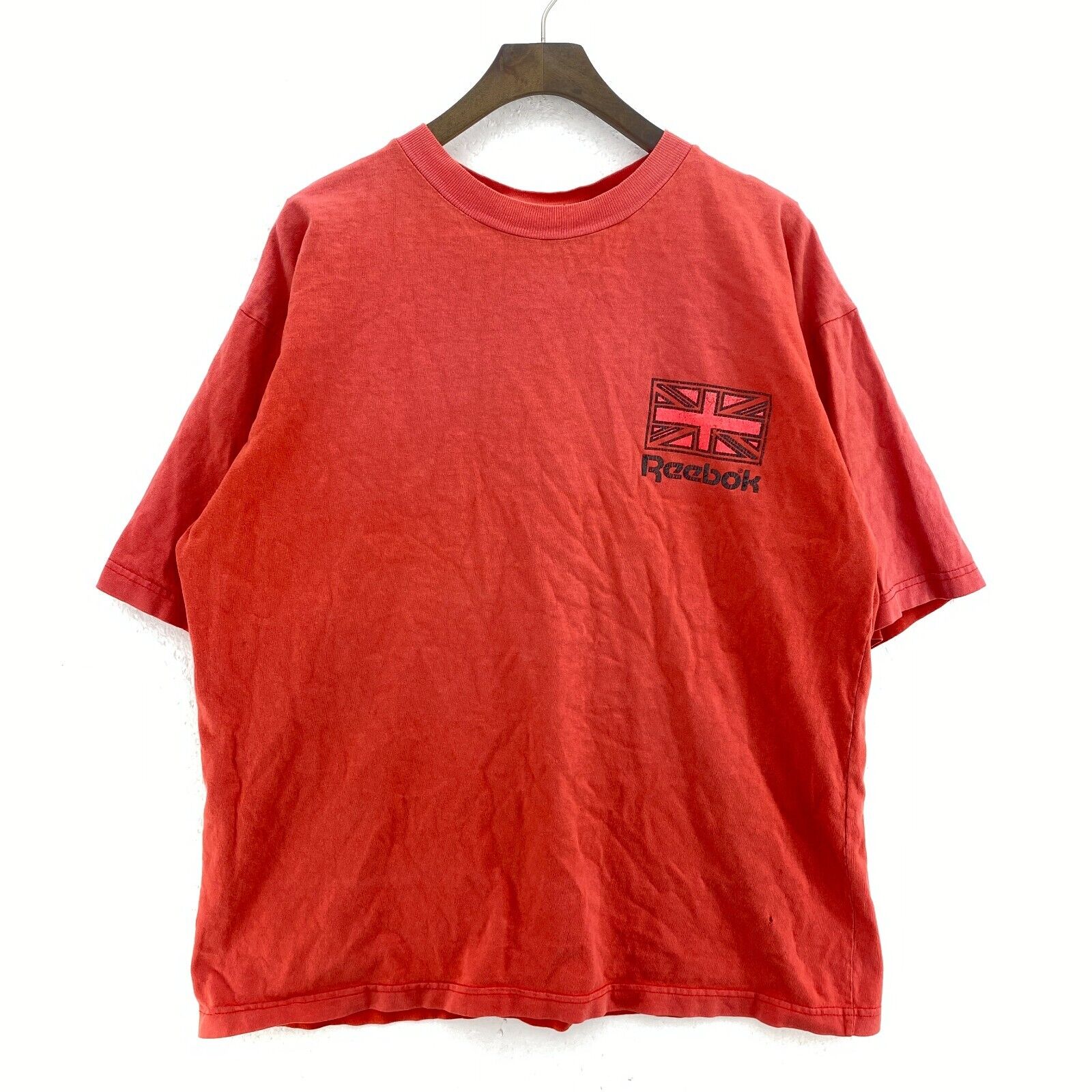 Vintage Reebok Flag Logo Red T-shirt Size M