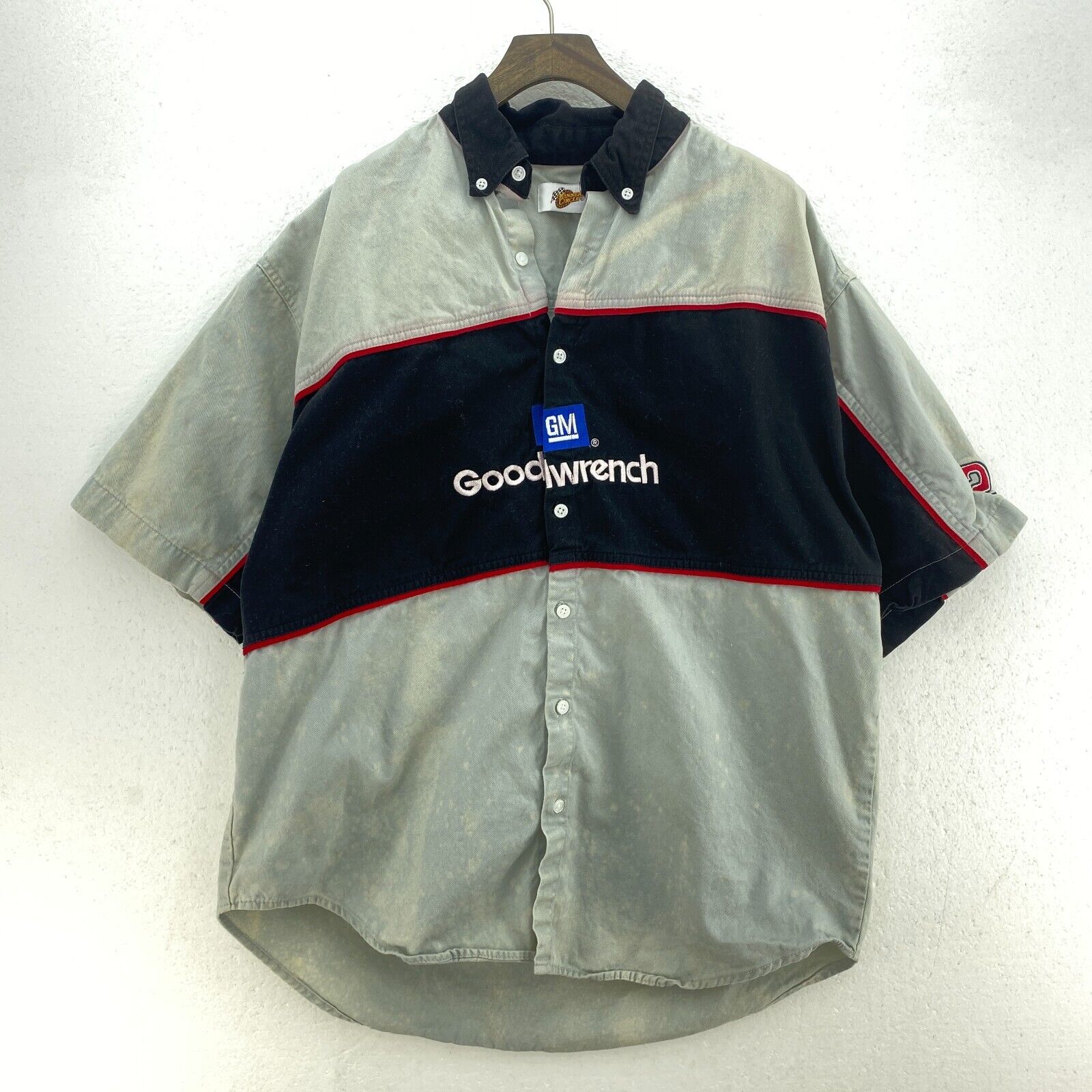Vintage Kevin Harvick Goodwrench Winner's Circle Gray Button Up Shirt Size L