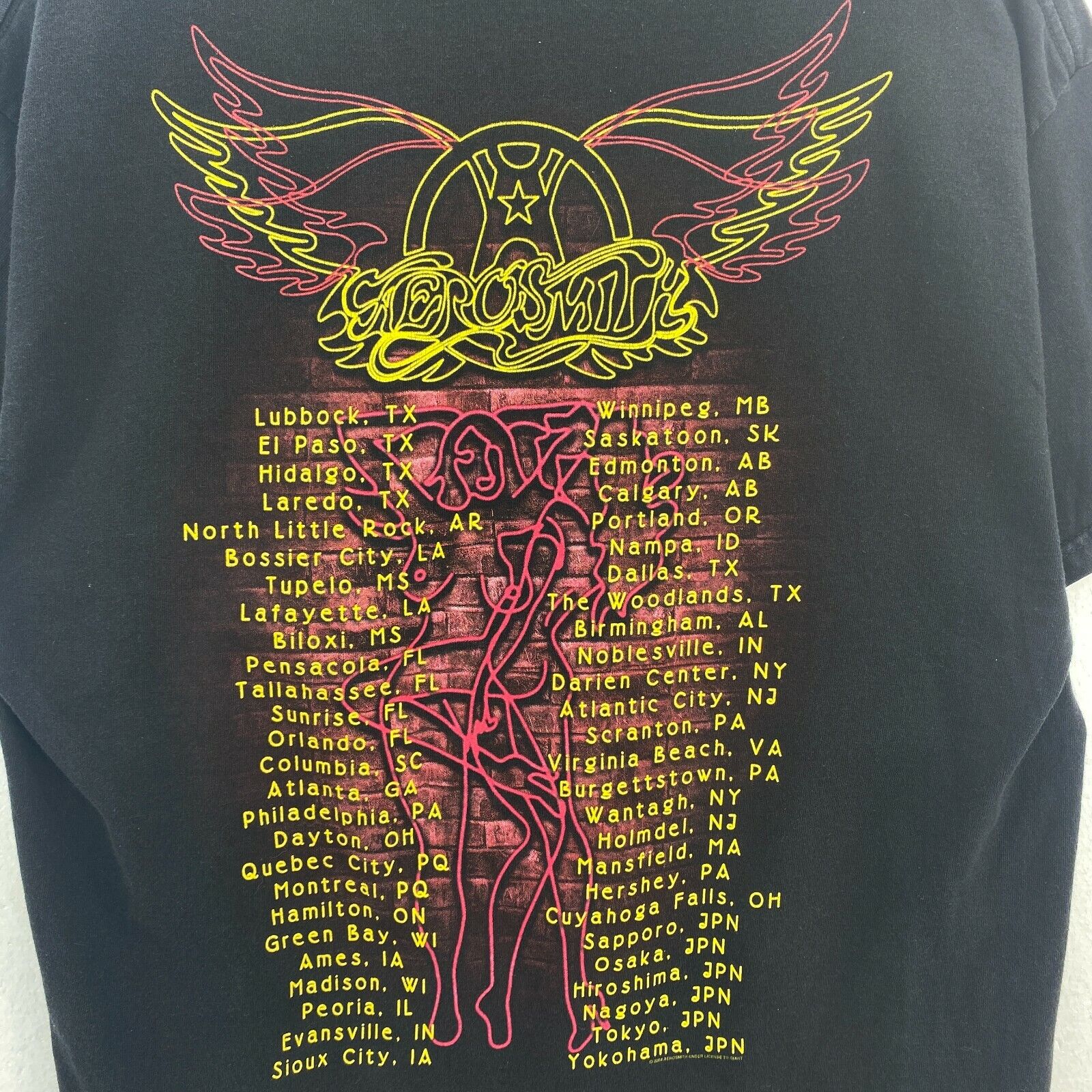 Aerosmith 2004 Black T-shirt Size L Rock Band