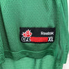 Vintage Saskatchewan Roughriders CFL Football Reebok Green V-Neck Jersey Size XL