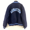 Rowayton Letterman College Navy Blue Snapped Bomber Jacket Size XL