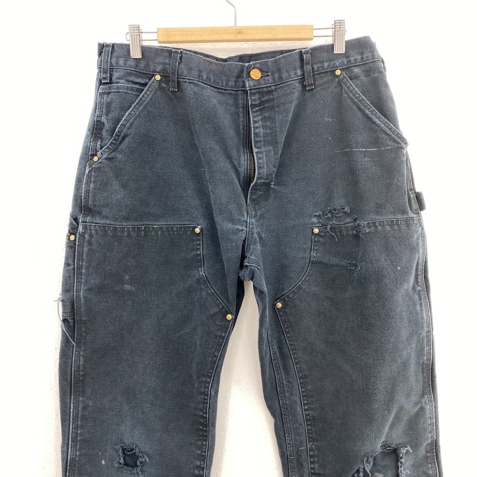 Carhartt Workwear Black Denim Cargo Pants Size 36