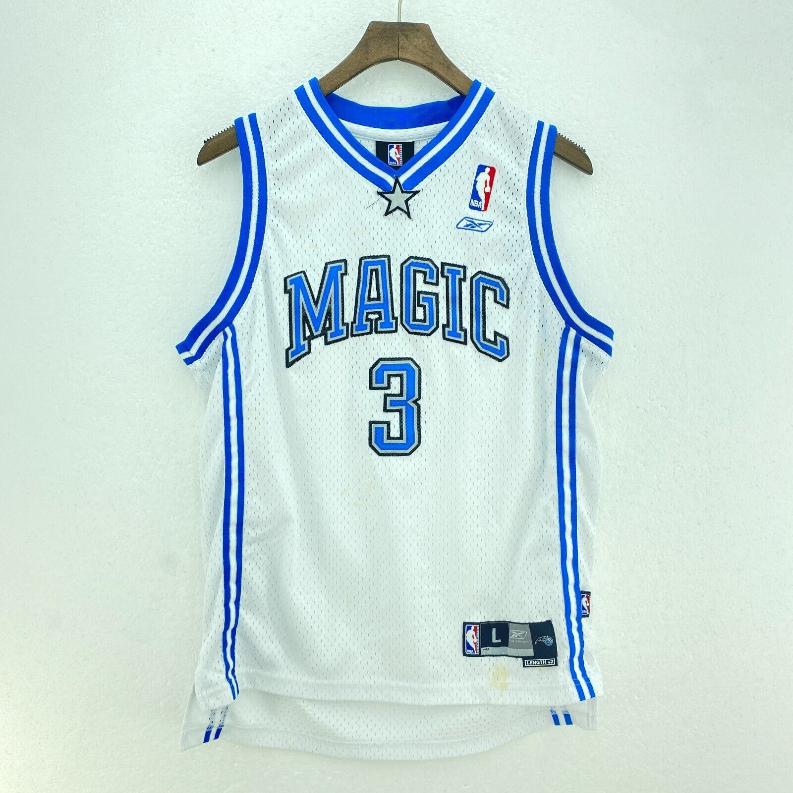 Reebok NBA Steve Francis 3 Orlando Magic NBA Basketball White Jersey Size L Kids