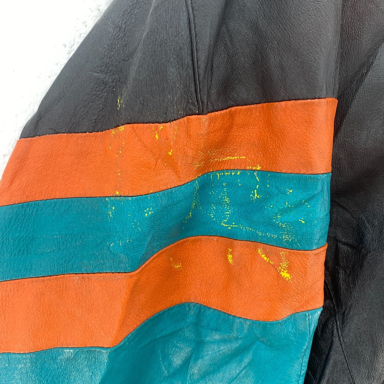 Pro Player Miami Dolphins Logo NFL Vintage Leather Full Zip Jacket Size XL