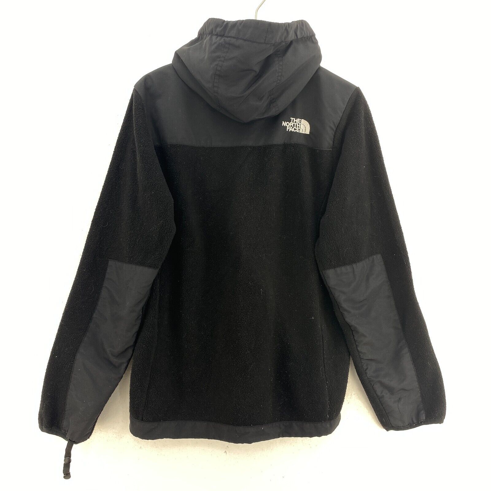 Women's The North Face Zip Pockets Fleece Hooded Jacket Full Zip Size S Black