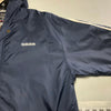 Adidas Original Blue Mid-length Nylon Jacket Full Zip Hooded Size M