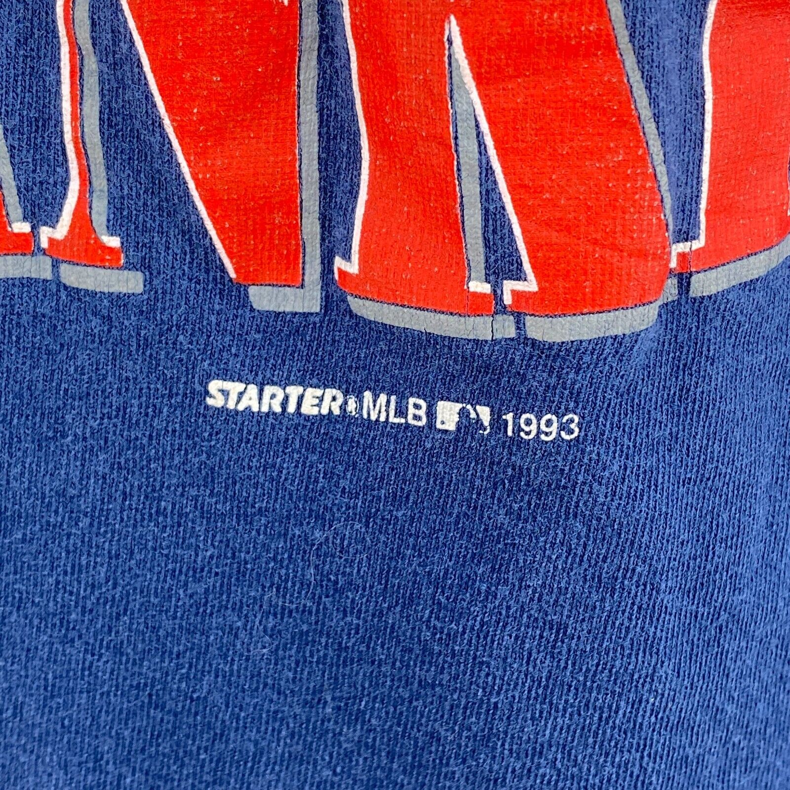 Starter New York Yankees MLB Navy Blue T-shirt Size L Single Stitch