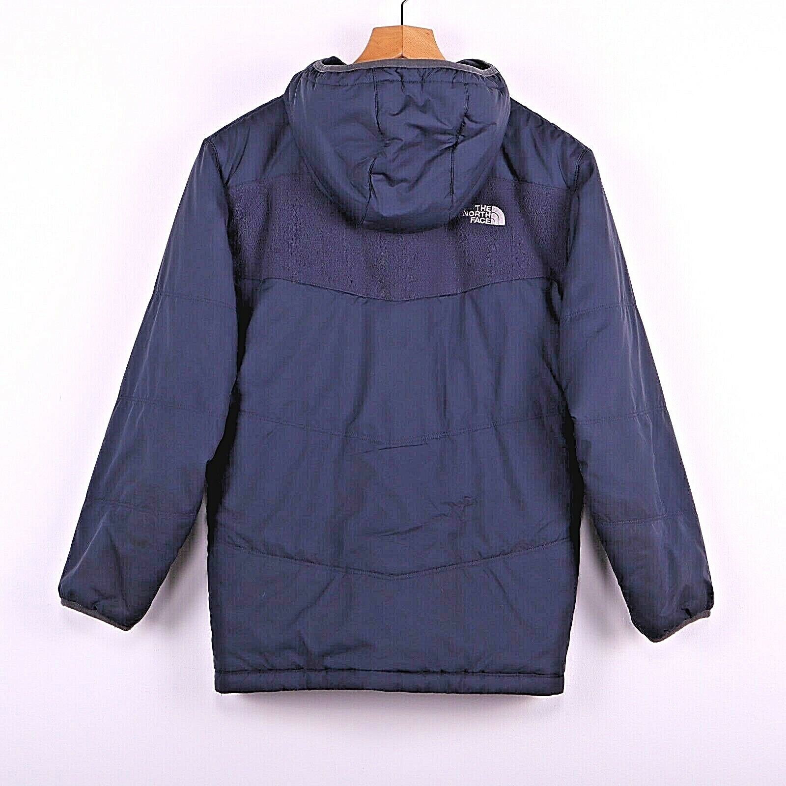 The North Face Boys' Reversible Dark Blue Jacket Size L Full Zip