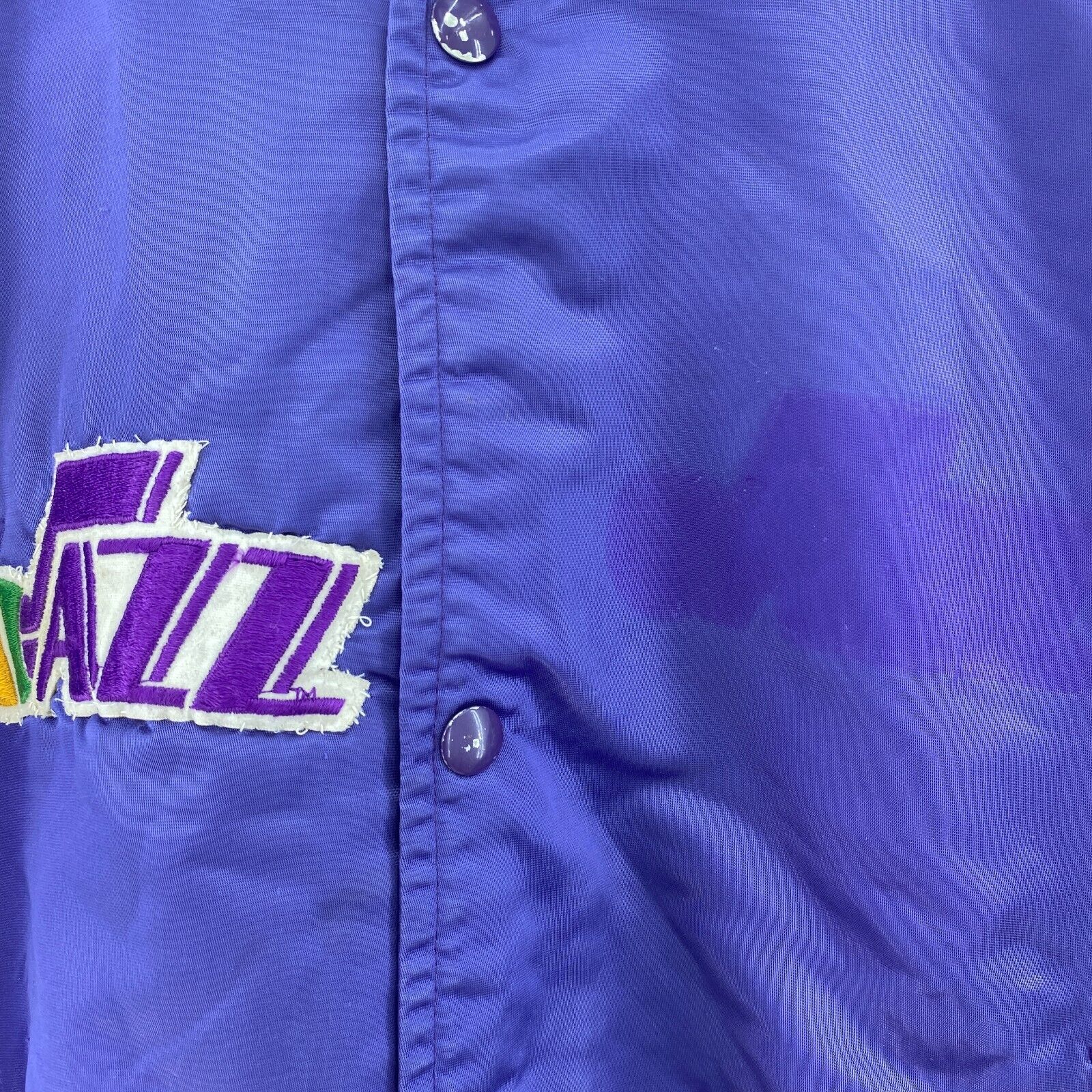 Utah Jazz NBA Basketball Purple Satin Bomber Jacket Size M