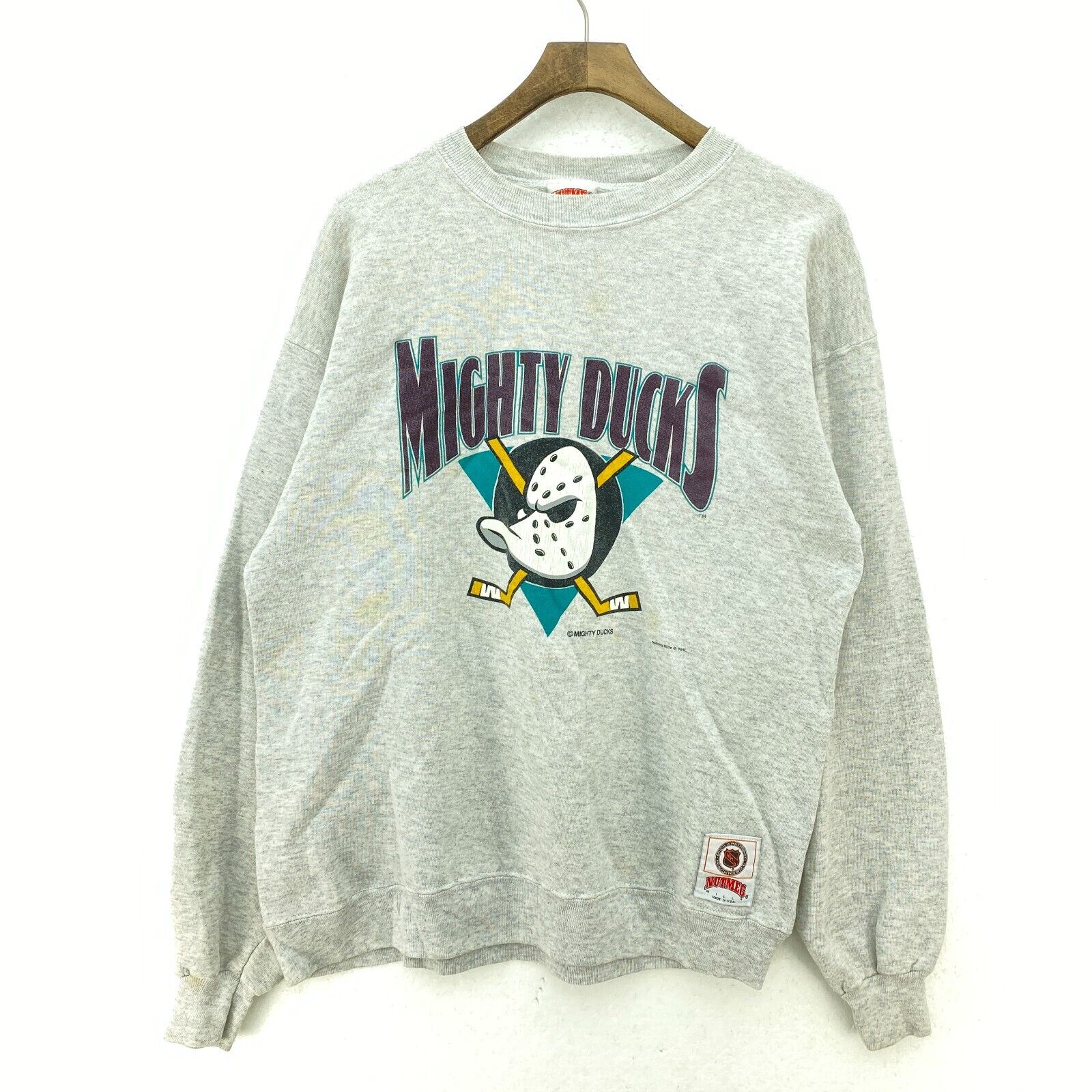 Vintage Nutmeg Mighty Ducks NHL Gray Sweatshirt Size XL