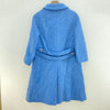 Saks Fifth Avenue Blue Double Breasted Blue Wool Coat Jacket Size S Women's