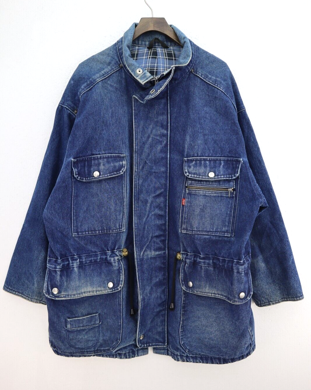 Vintage Levi Strauss Full Zip Medium Wash Blue Denim Jacket Size M