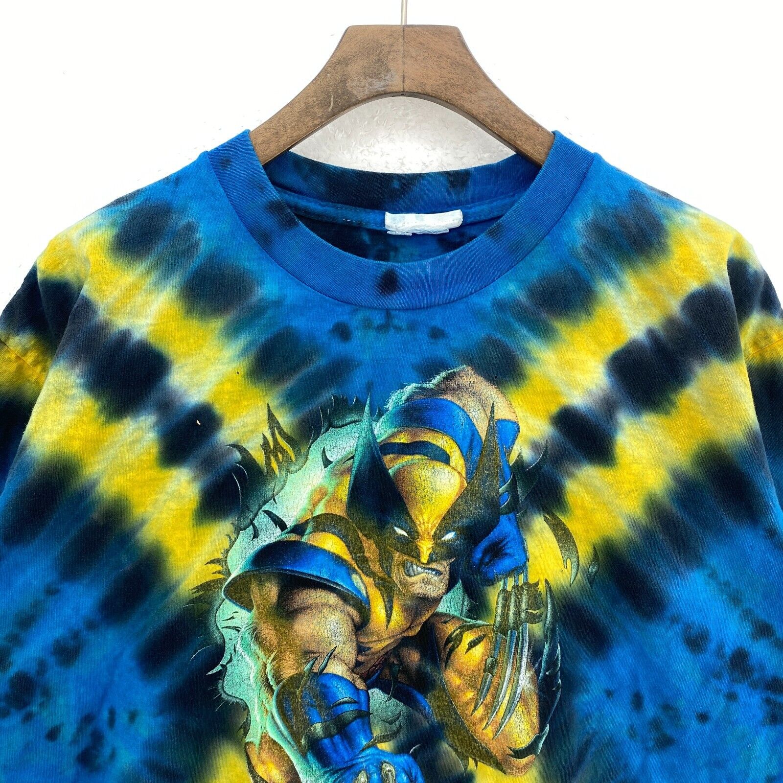 Marvel Wolverine X-Men Comics Islands Of Adventure Tie Dye Blue T-shirt Size M