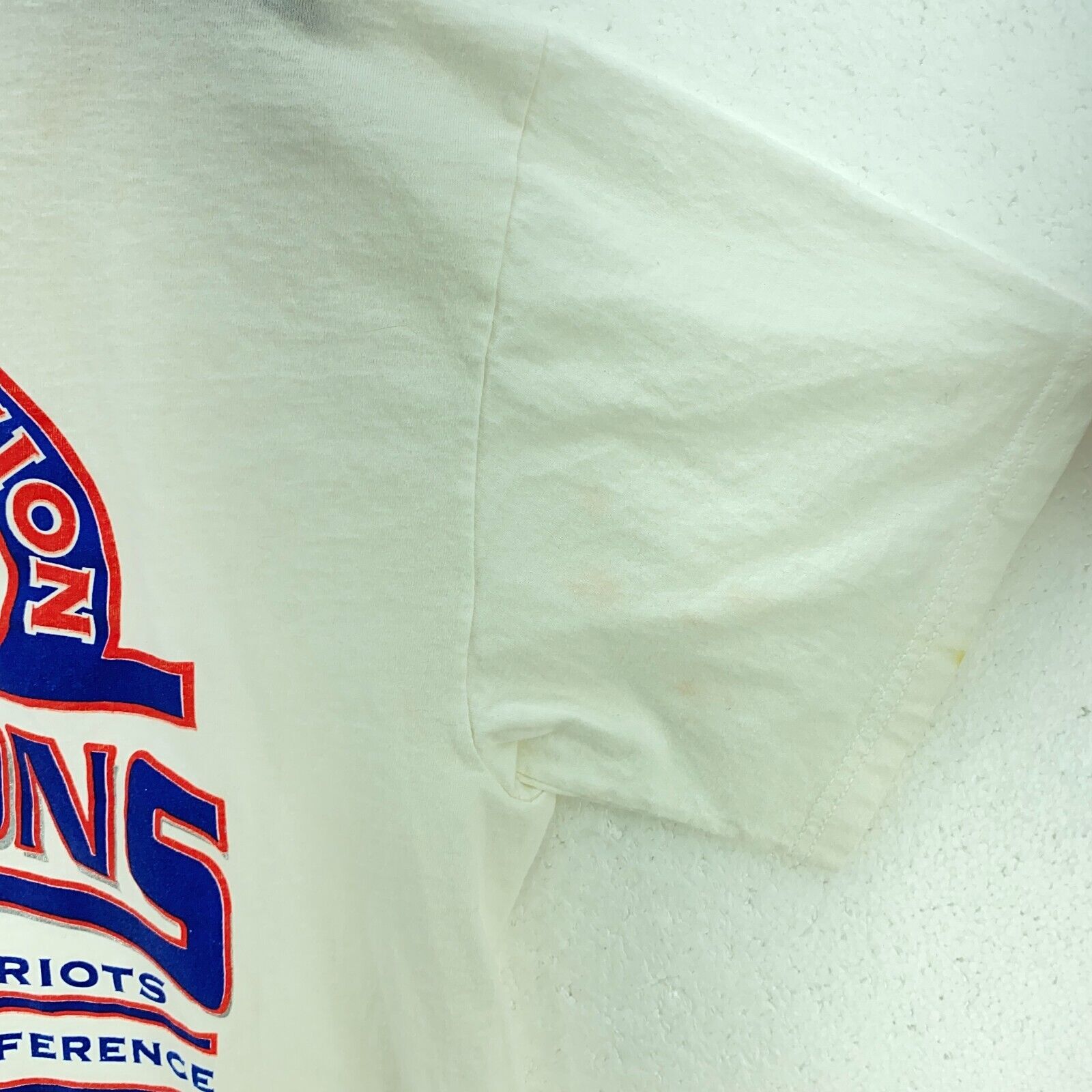 Logo 7 New England Patriots Logo 1997 White Vintage T-shirt Size L