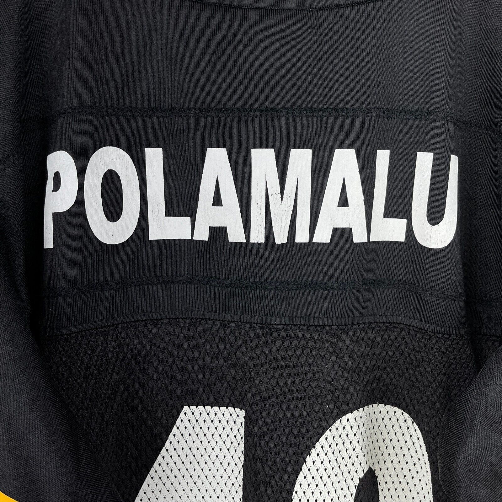 Vintage Reebok Pittsburgh Steelers #43 Polamalu Black Jersey Size S
