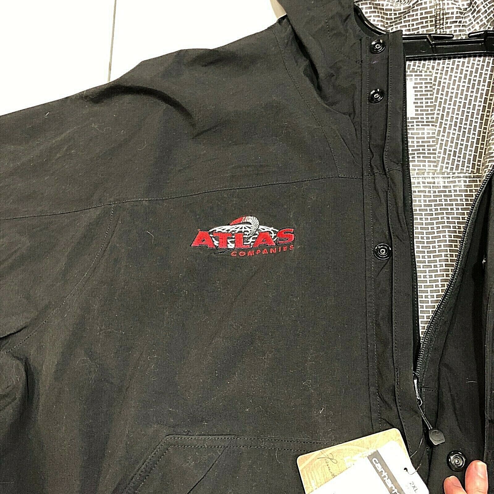 Carhartt Nylon Black Jacket Full Zip Hooded Size 2XL NWT