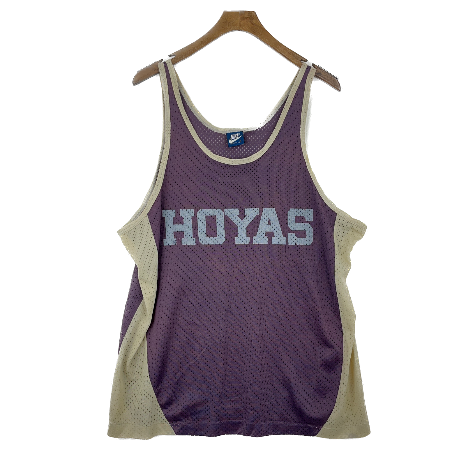 Nike Georgetown Hoyas Basketball Purple Mesh Sleeveless Jersey Size L