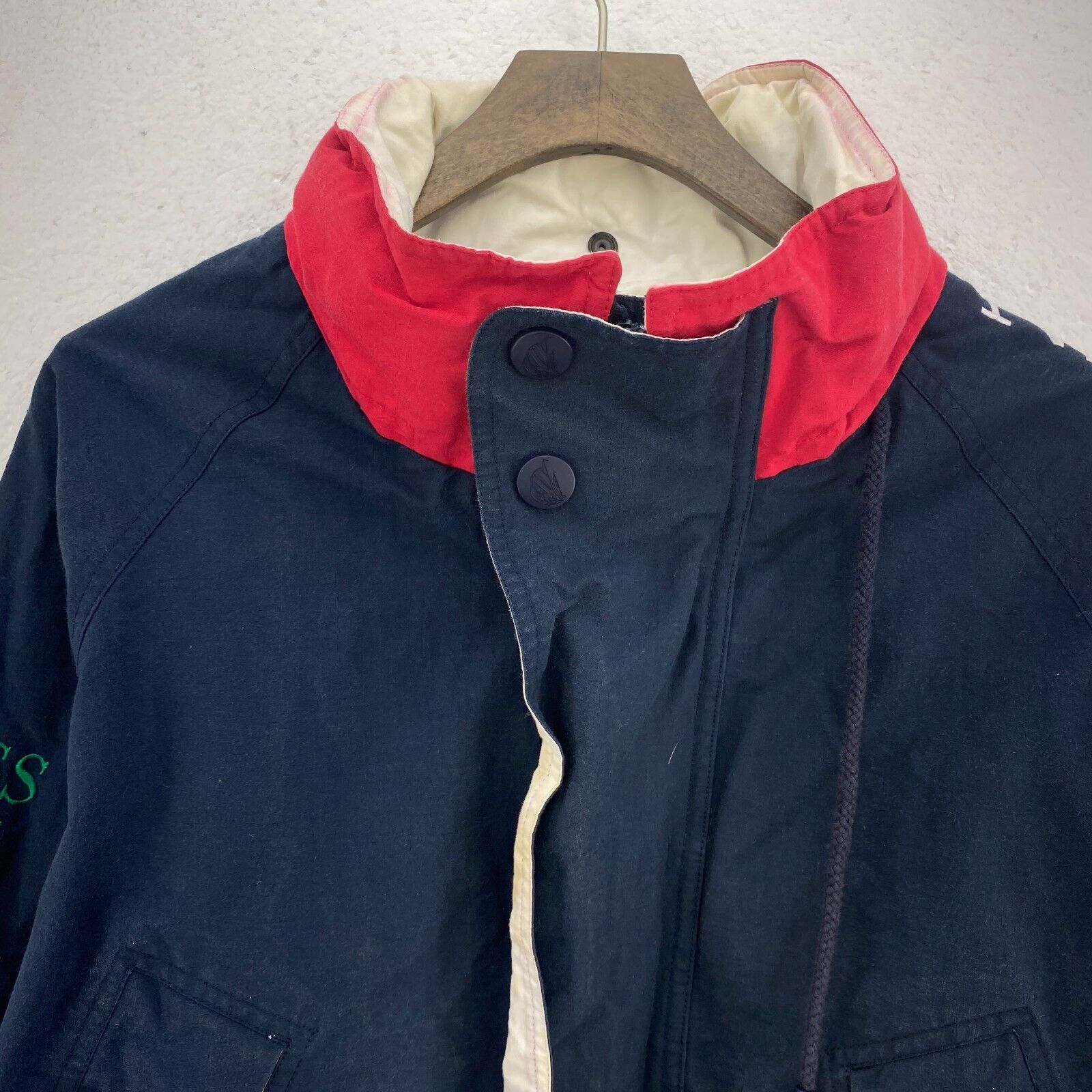 Vintage Nautica Full Zip Navy Blue Bomber Jacket Size M