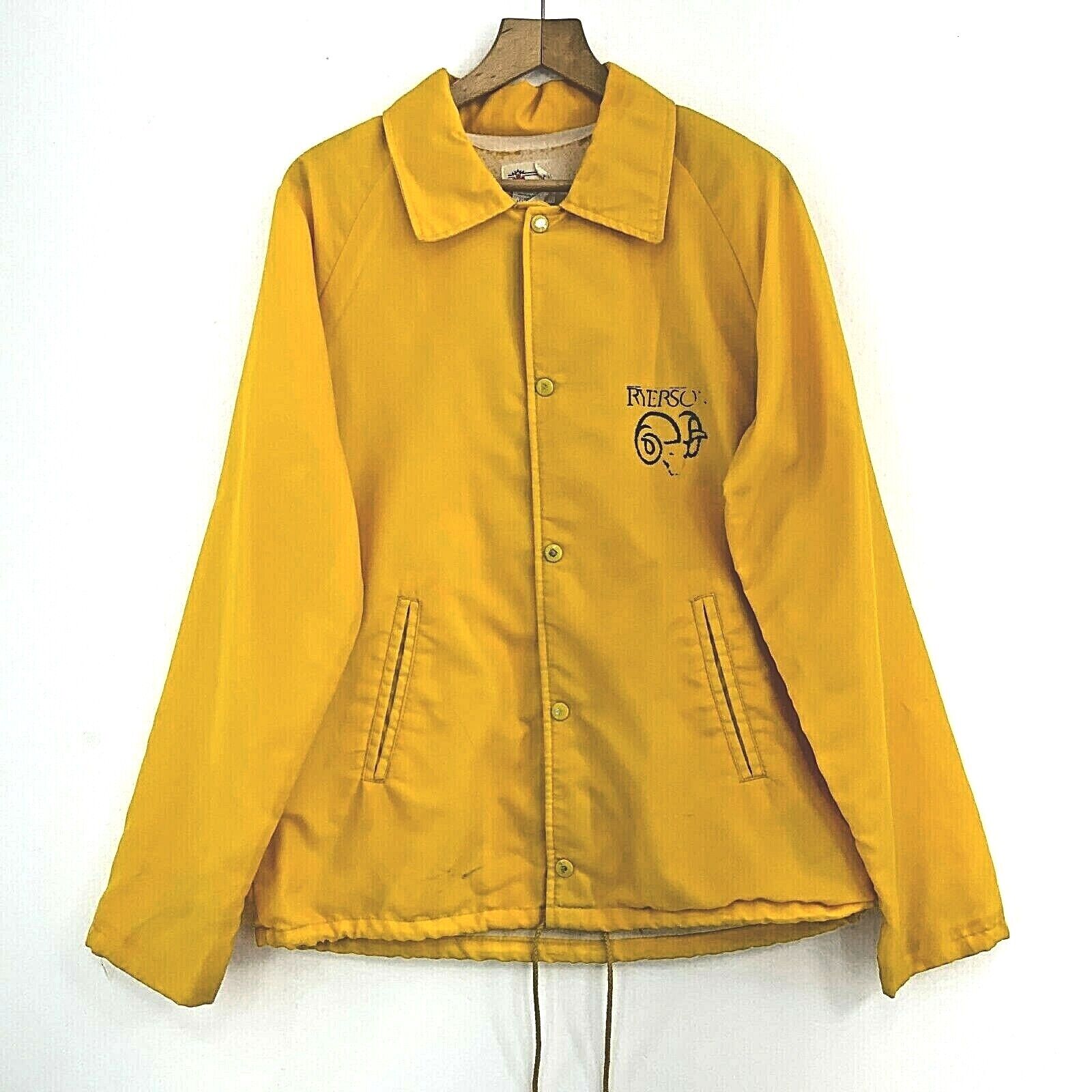 Ryerson University Yellow Windbreaker Jacket Size M 90s
