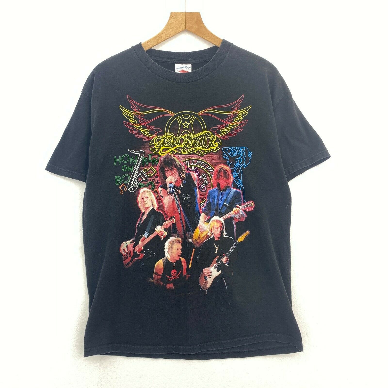 Aerosmith 2004 Black T-shirt Size L Rock Band