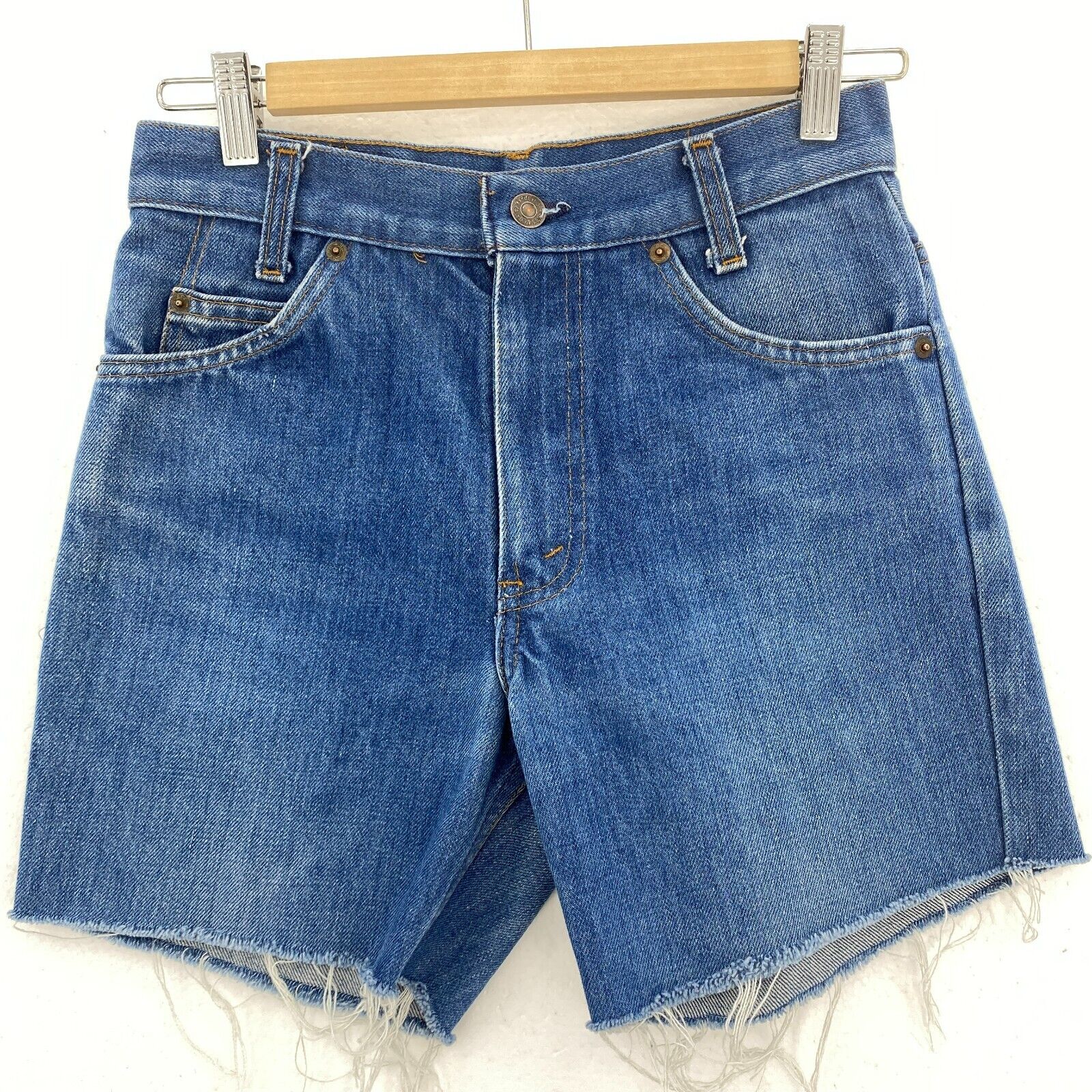 Levi's Orange Tab Women's Dark Wash Blue Denim Cut-off Shorts Size 27