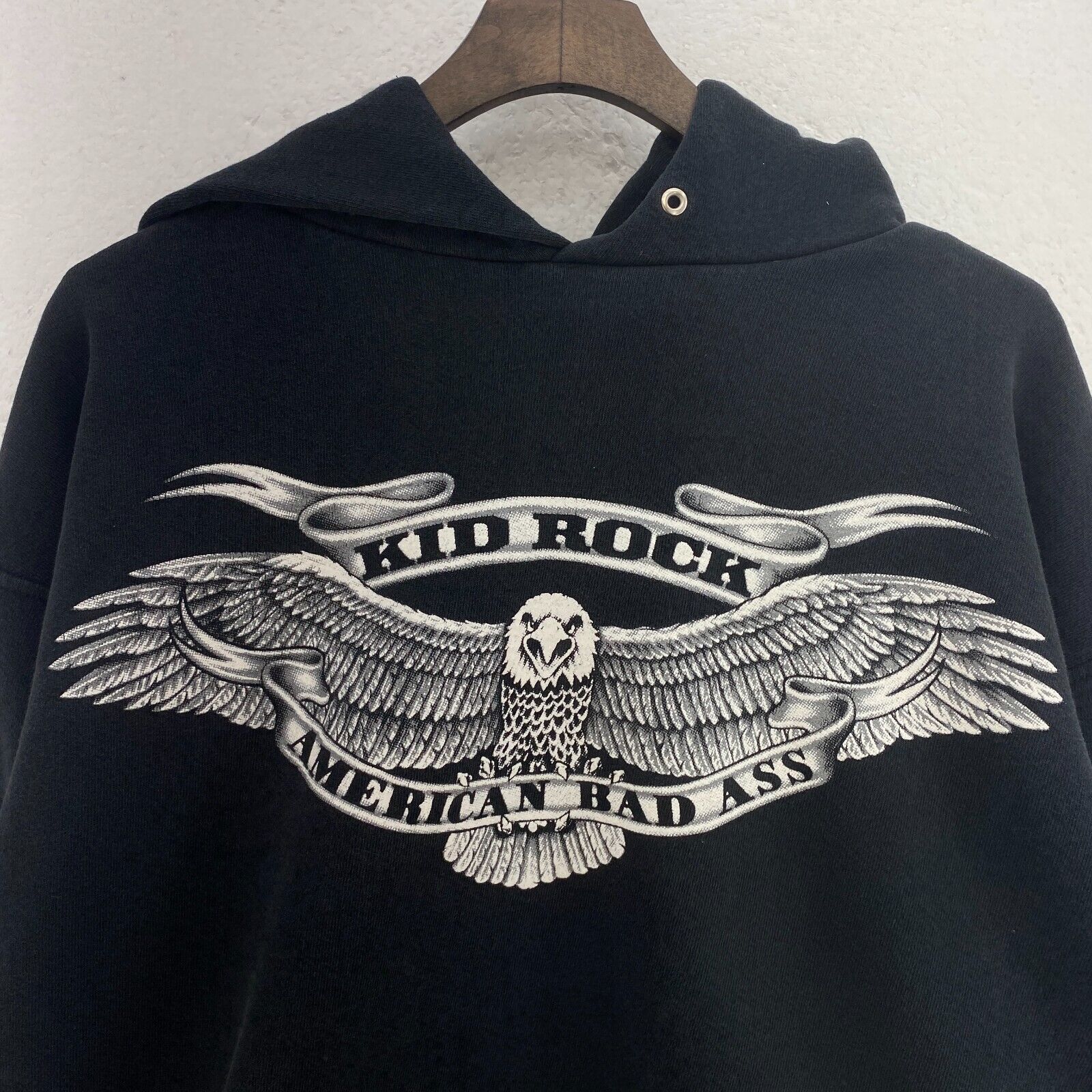 Kid Rock American Band Ass Eagle Black Hoodie Size L